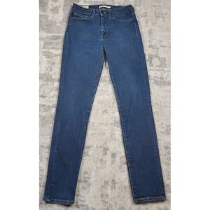 Levis Premium BIG E 721 High Rise Skinny Women's Blue Denim Jeans Sz 27X28